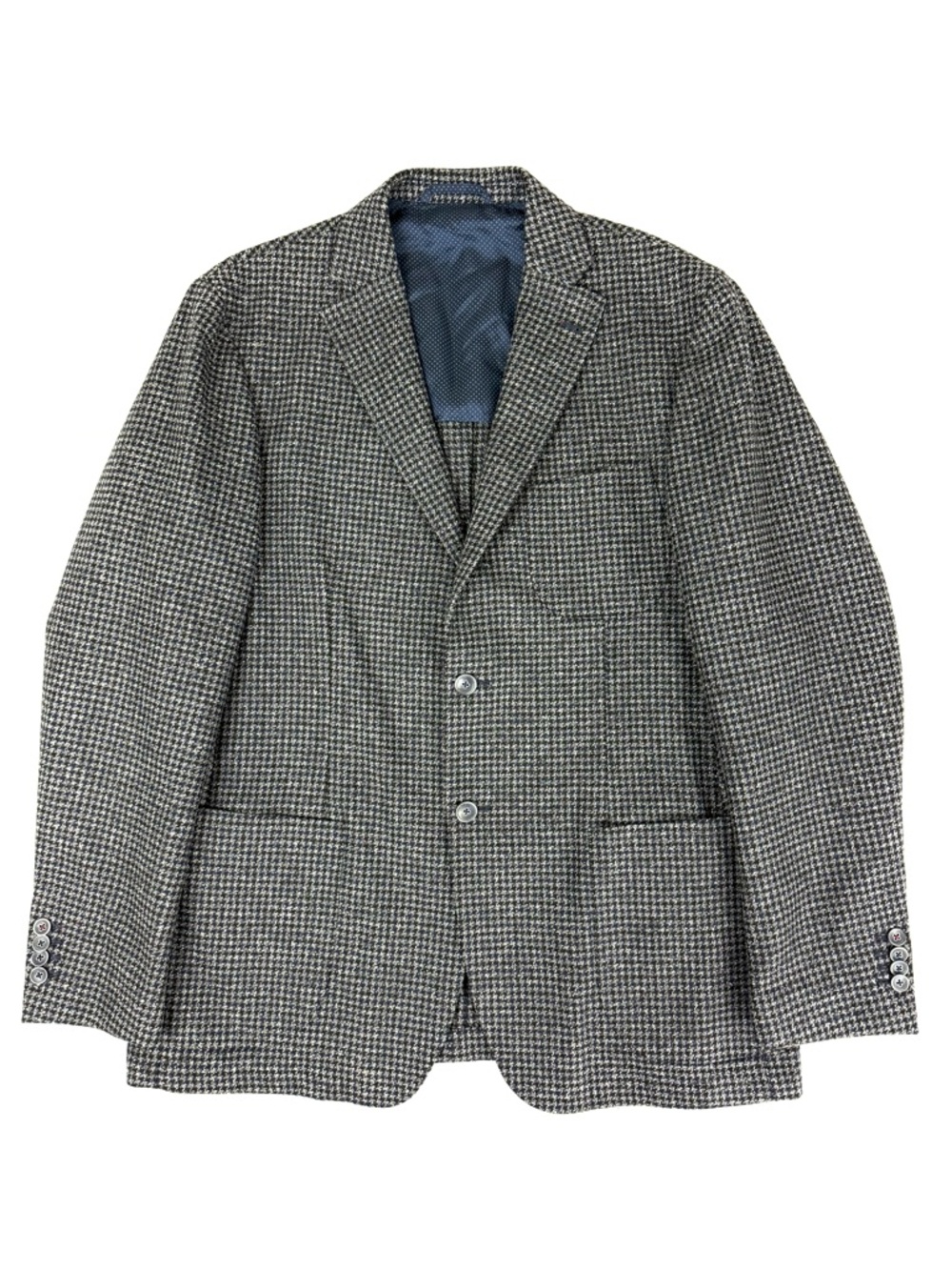 BUGATCHI Men's Houndstooth Pattern Two-Button Blazer Jacket Wool Blend